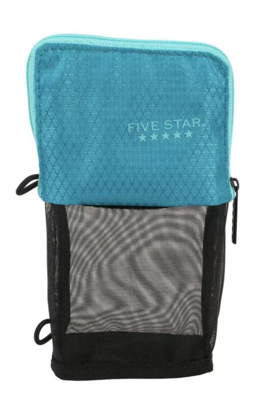 Mead Five Star Stand ‘N Store Pencil Pouch Fits 3 Ring Binder, Polyester – Teal