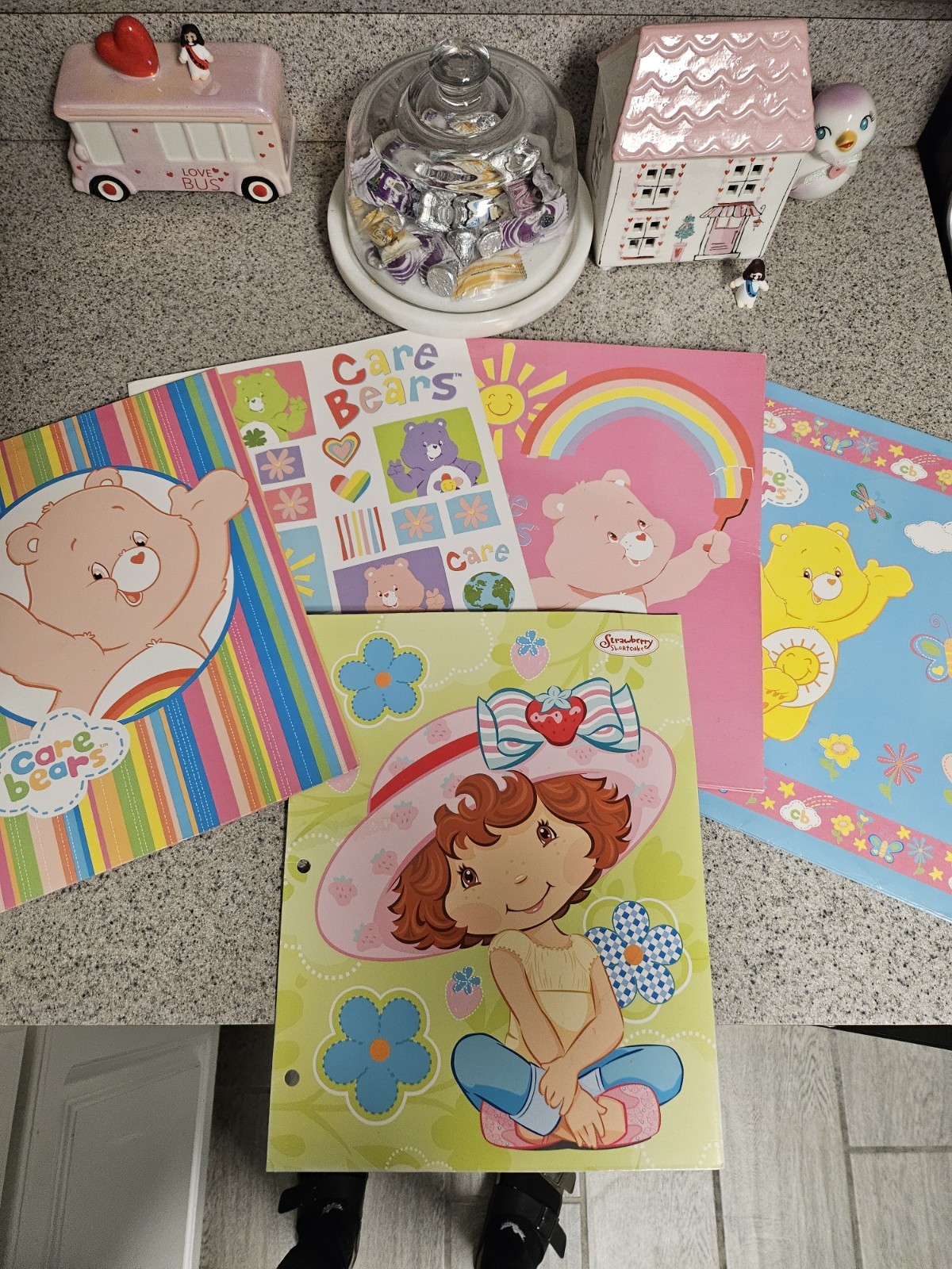 Starpoint Multicolor Cartoon Folders Care Bears Strawberry Shortcake Lot