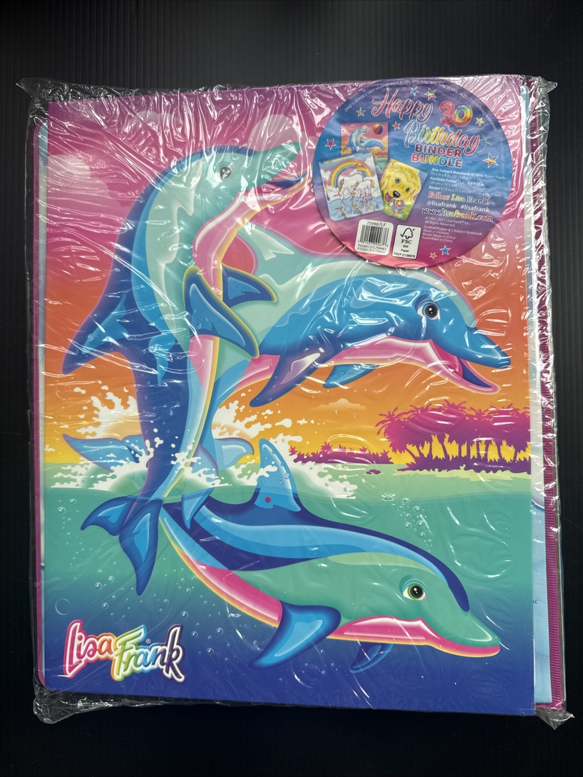 HAPPY 30TH BIRTHDAY LISA FRANK BINDER BUNDLE 2021 BINDER FOLDER & NOTEBOOK NIP