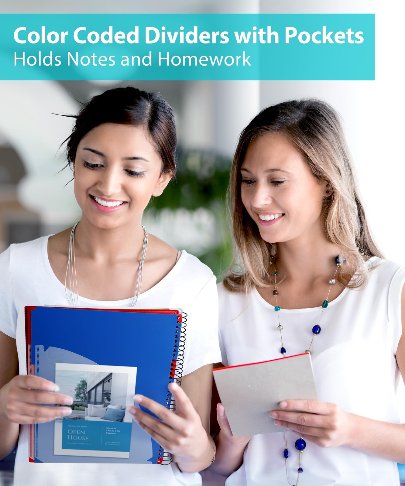 5-Subject Notebook, College Ruled, Colorful Movable Pocket Dividers with Tabs…