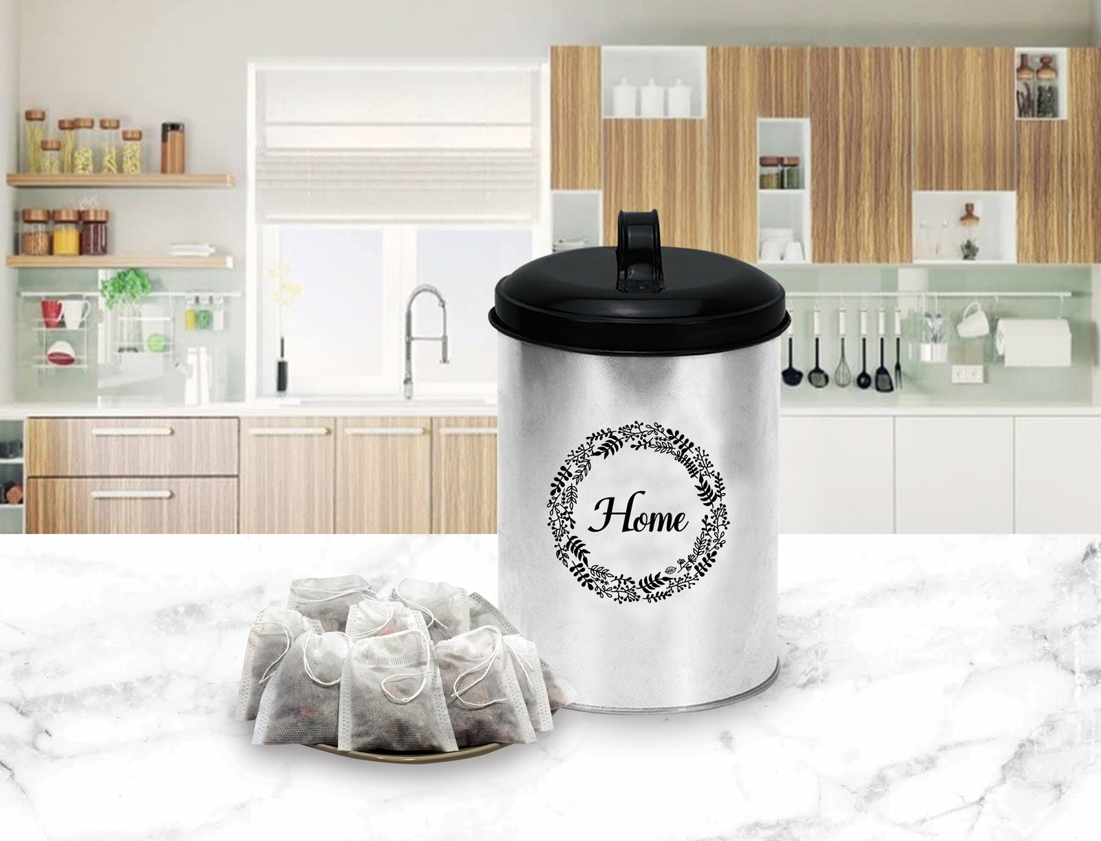Gathery Galvanized Metal Storage Containers with Lids for Food, Kitchen, Supply,