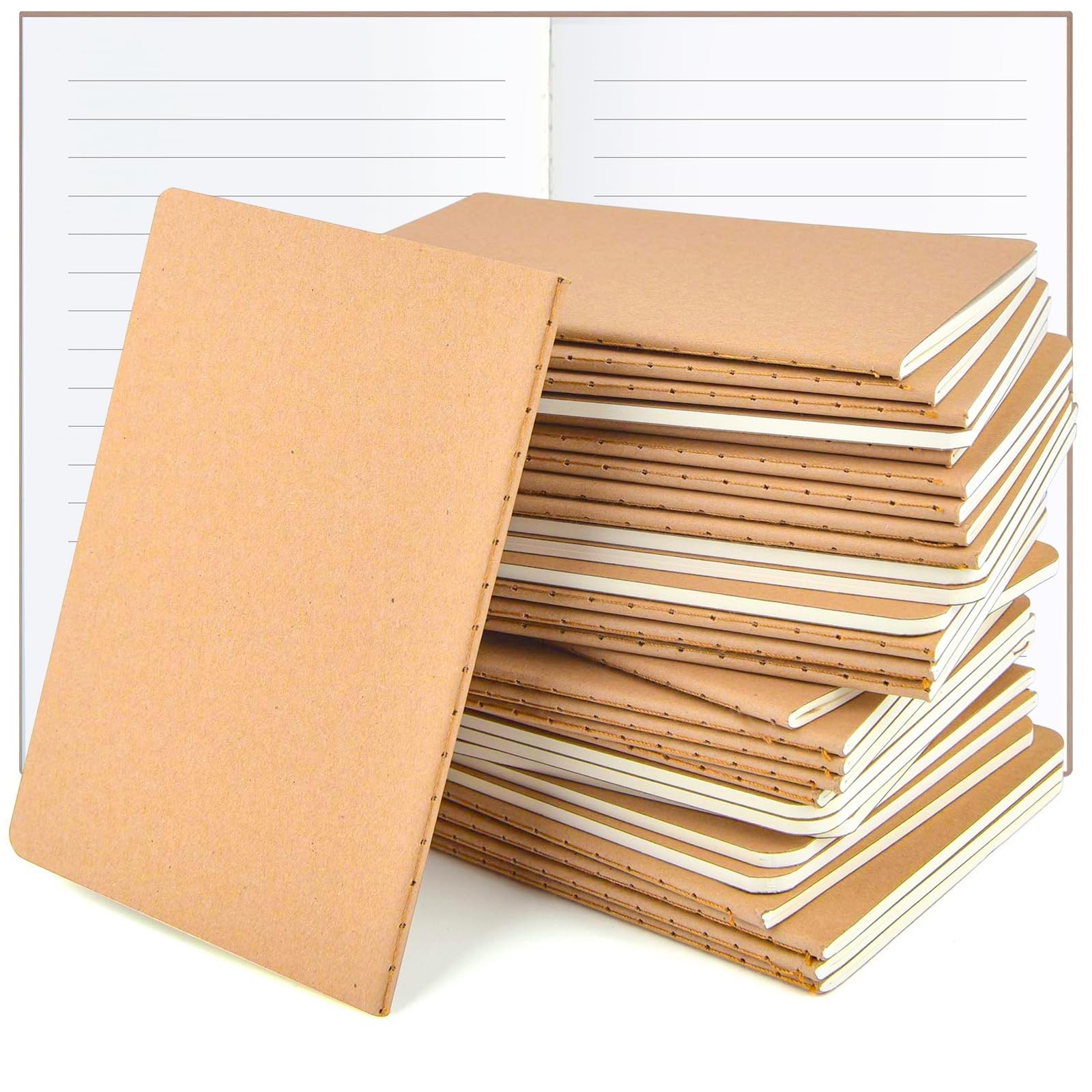 12 Pack A6 Kraft Paper Small Notebooks Bulk, 4×6 Pocket Notebook with 60 Line…