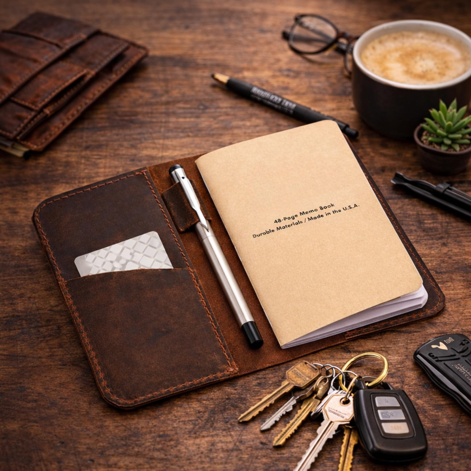 Leather Journal Cover for Field Notes, Notebook Cover for Cahier, Wallet Case…