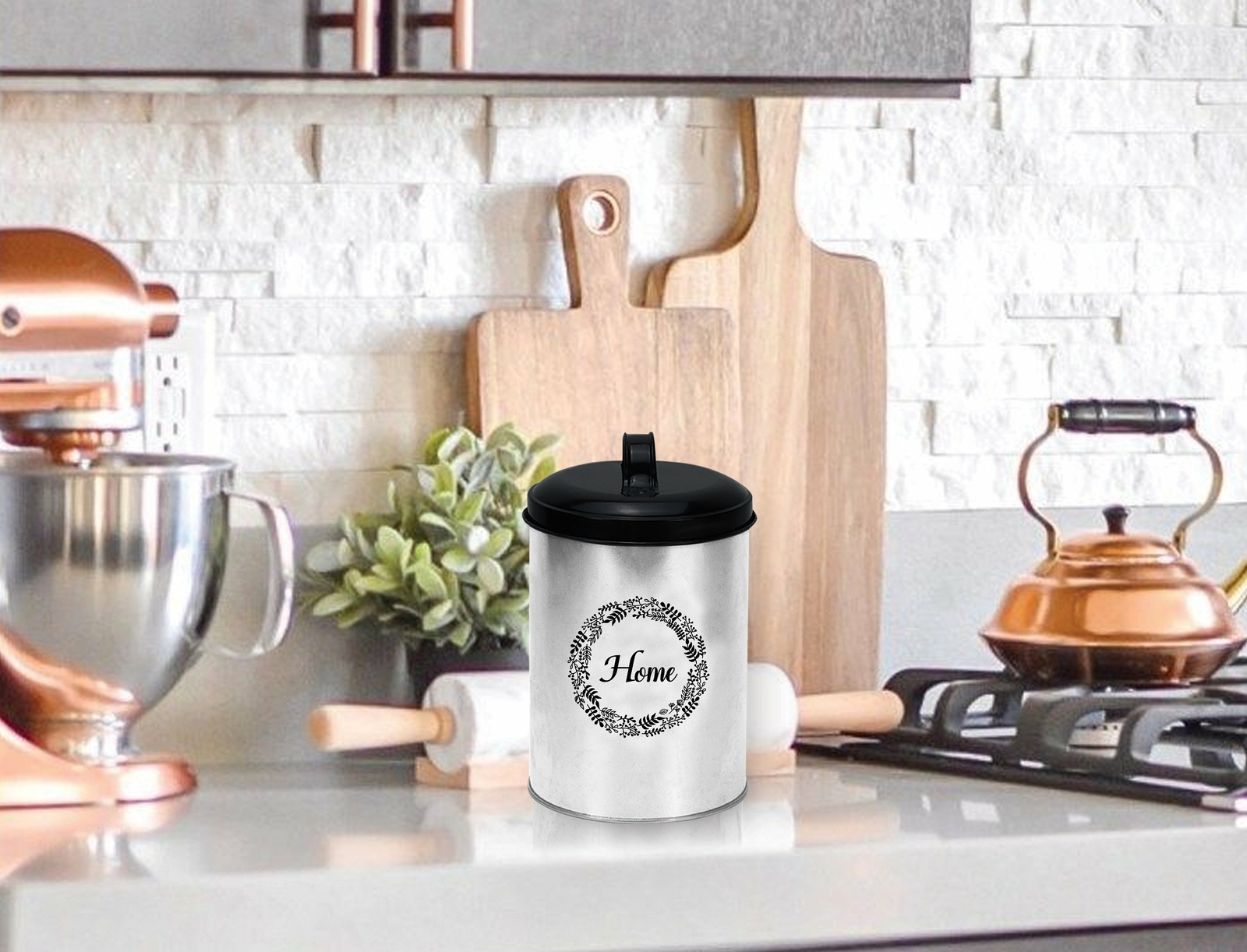 Gathery Galvanized Metal Storage Containers with Lids for Food, Kitchen, Supply,