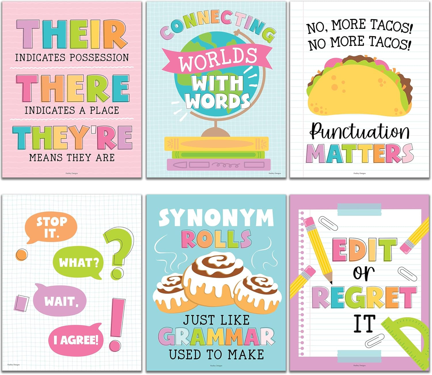 ELA Posters for High School Classroom – English Decor, Grammar Prints, Wall Art,