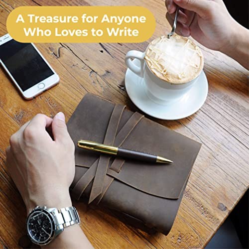 Leather Journal Gift Set with Antique Leather 7″ x 5″ Gift Set Antique Brown