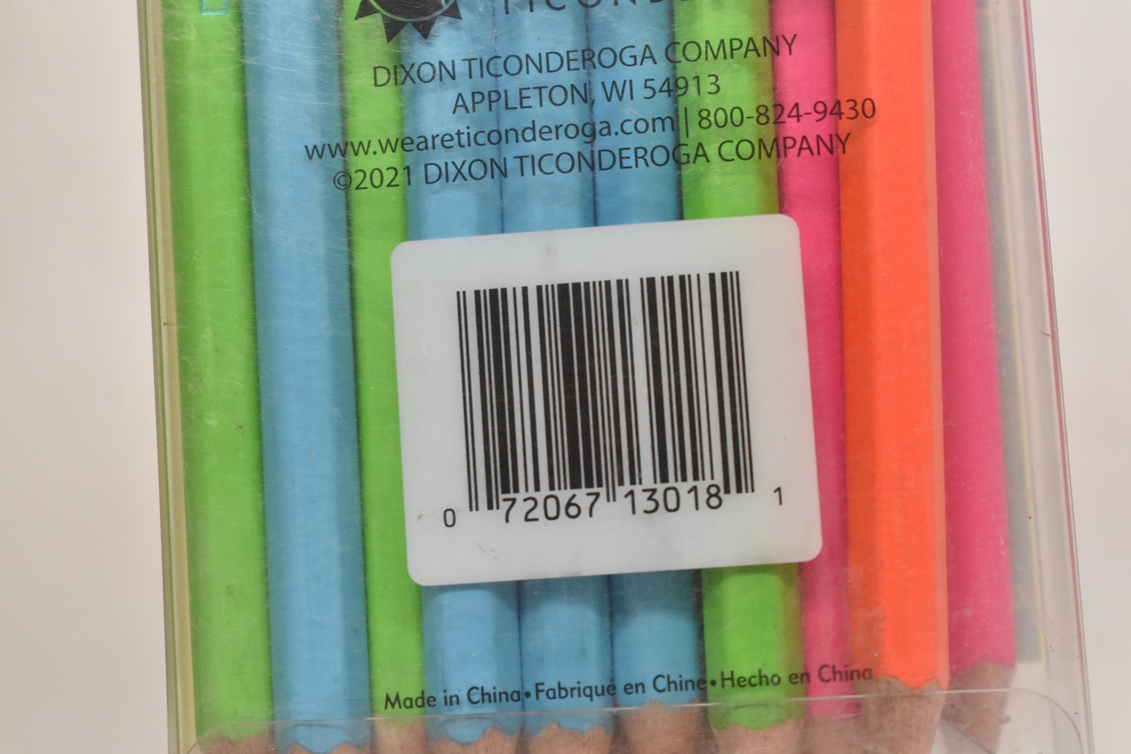 Ticonderoga Neon Pencils 18 Pack #2 HB Sharpened Latex Free School Multi-Color
