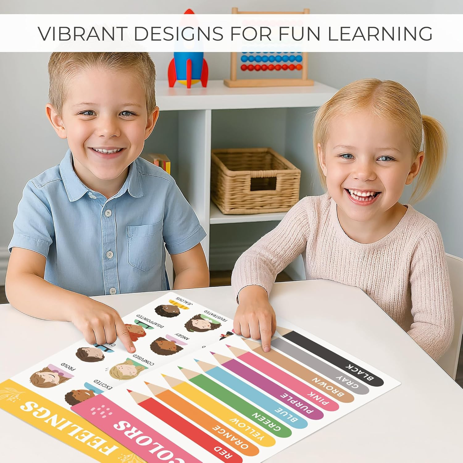 Fun Educational Posters for Toddlers 1–3 – Set of 16 Easy to Read Learning Poste