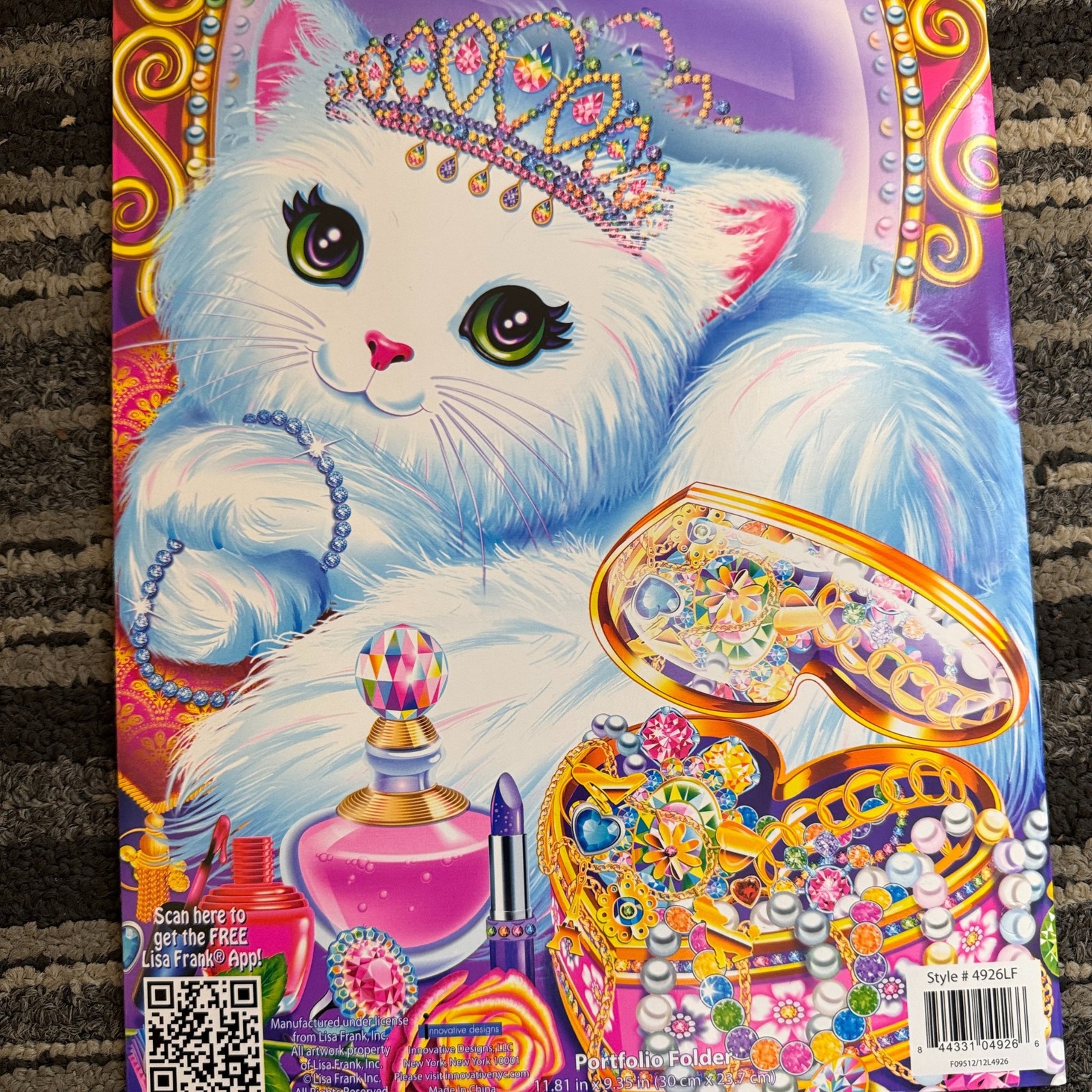 Lisa Frank Portfolio Folders for 3 Ring Binders New Unpunched Lot of 4