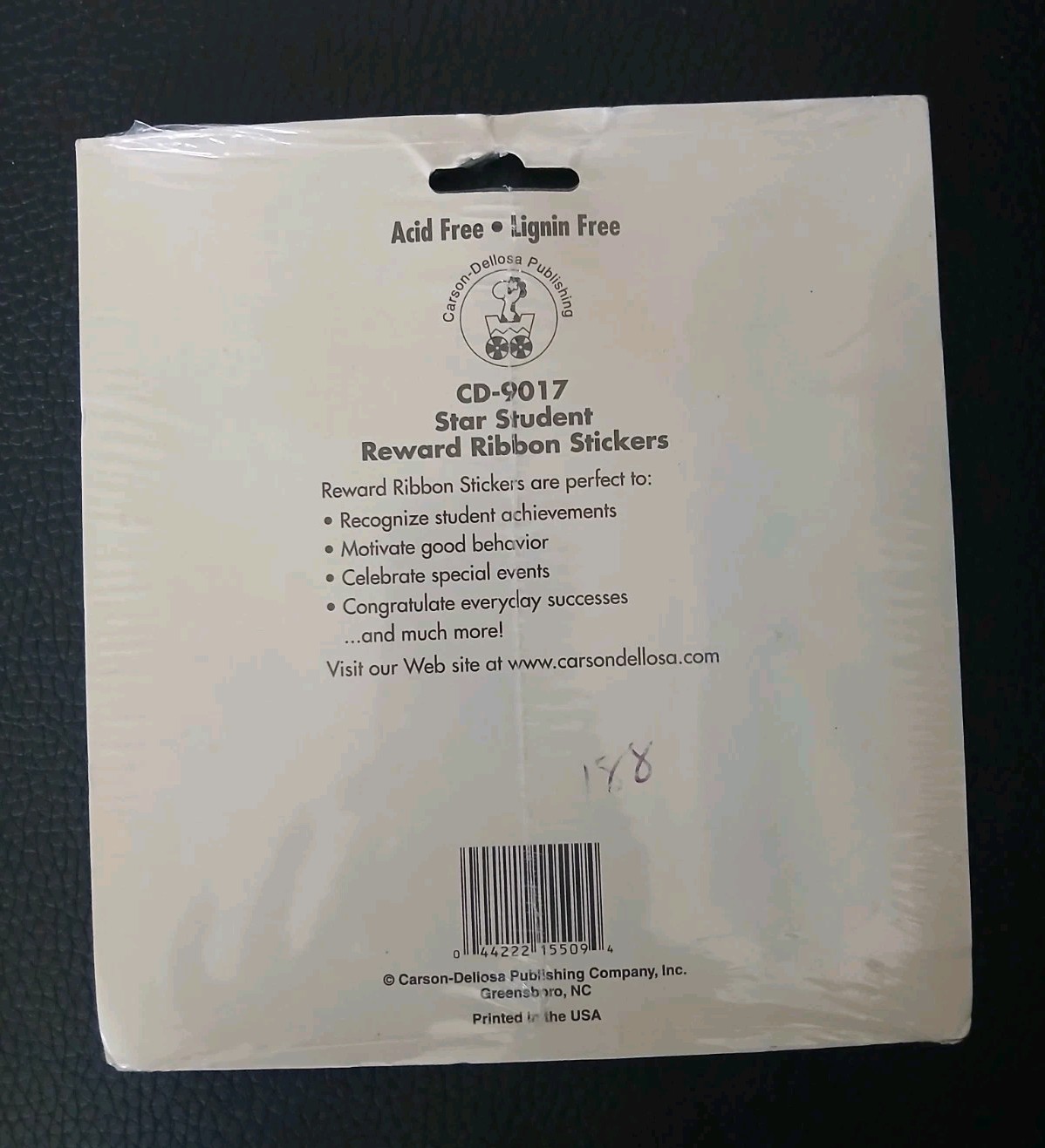 New VINTAGE Carson-Dellosa Star Student Reward Ribbon Stickers 30 in Pack