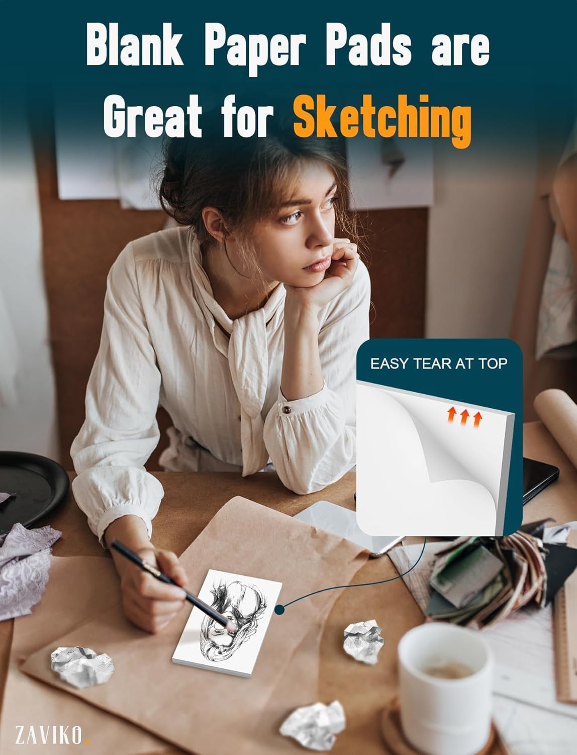 12 Pack Blank Note Pads 4×6 Inch, 50 Sheets Per Small Notepads, Blank Scratch