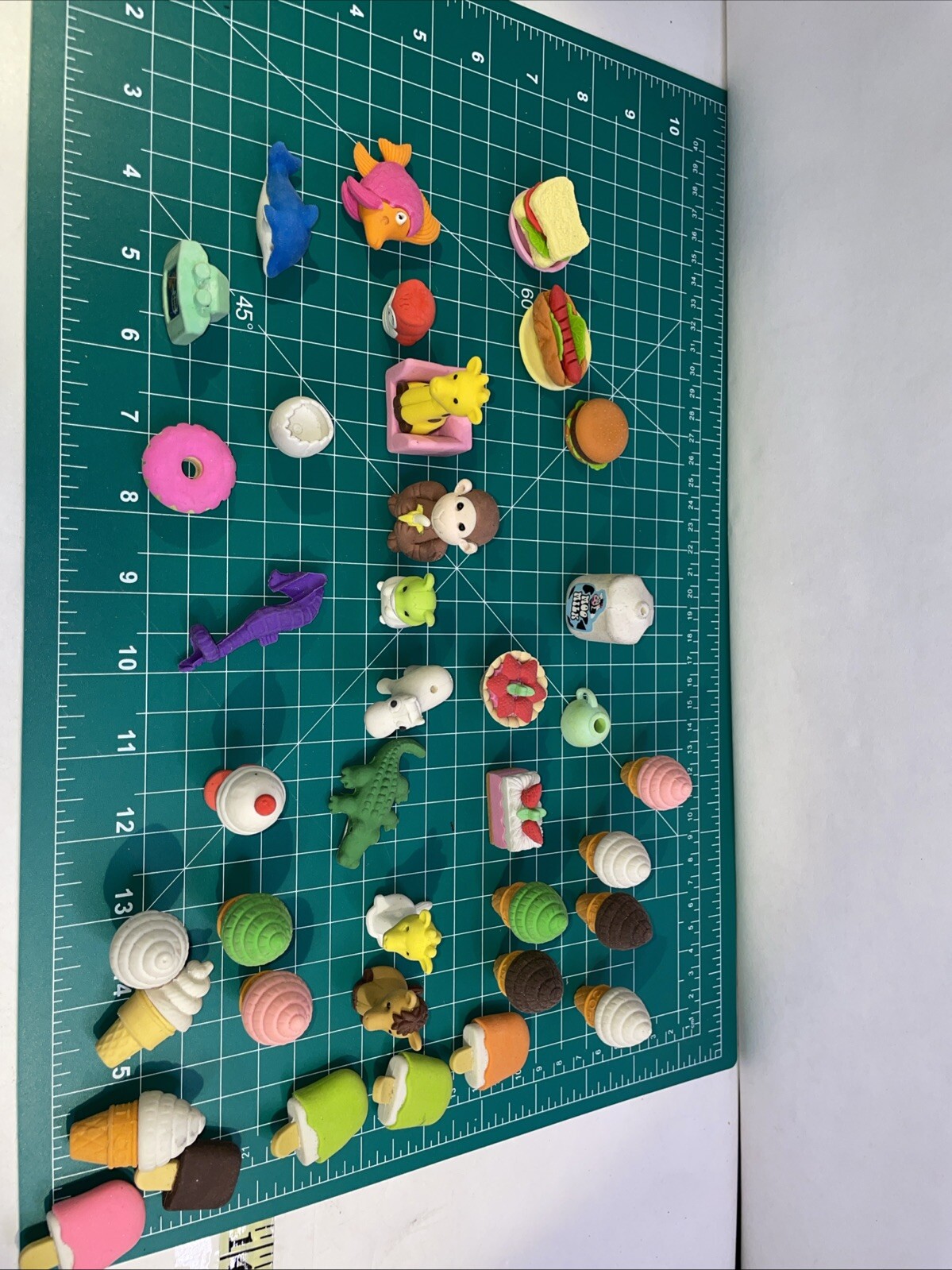 37 Pcs 3D Stationery Erasers Puzzle Cute Food Animal Erasers Random Assortment