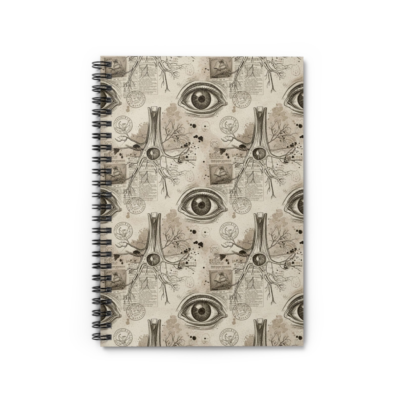 Vintage Anatomy Eye Spiral Notebook, Ruled Journal | Medical Illustration