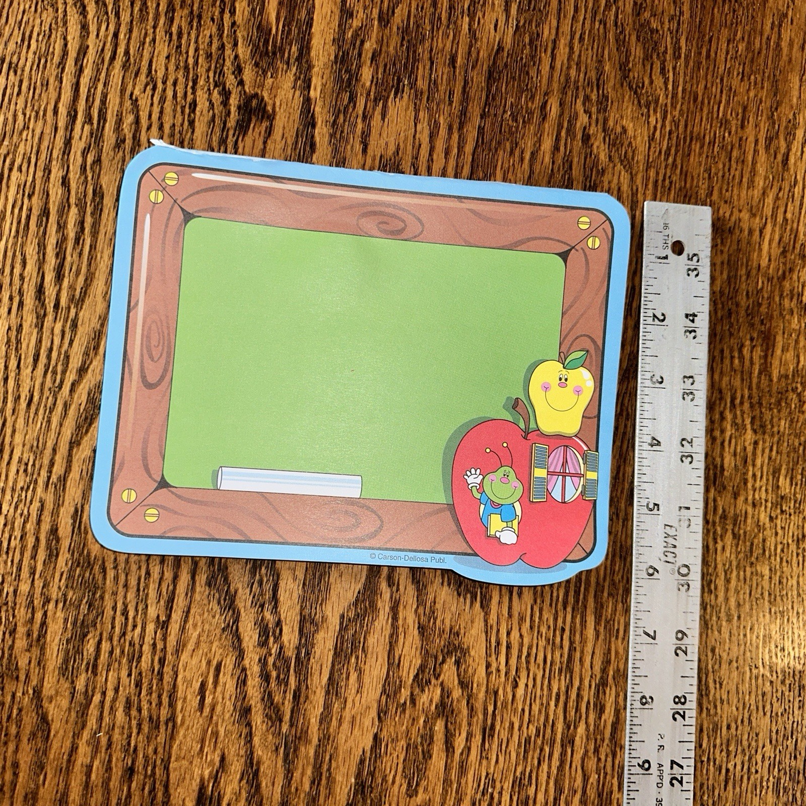Vtg Carson Dellosa Smiling Chalkboard Apple Worm Note Pad Y2K 40 Sheet Classroom