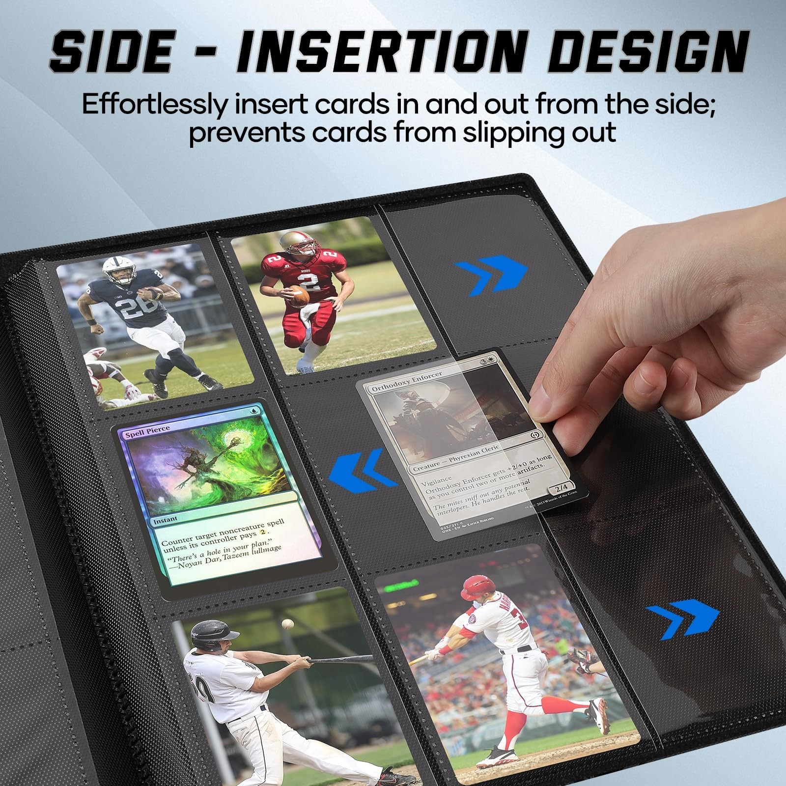 9 Pocket Card Binder,Trading Card binder Holds 432 Side Loading Pocket,Durabl…