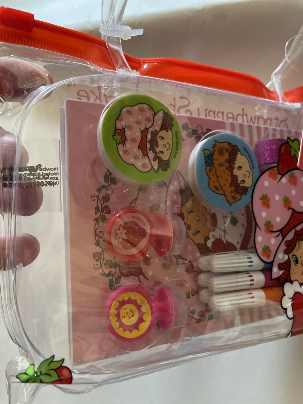 NEW Strawberry Shortcake Stationary Pouch Set Pencils Stickers, Journal, Markers