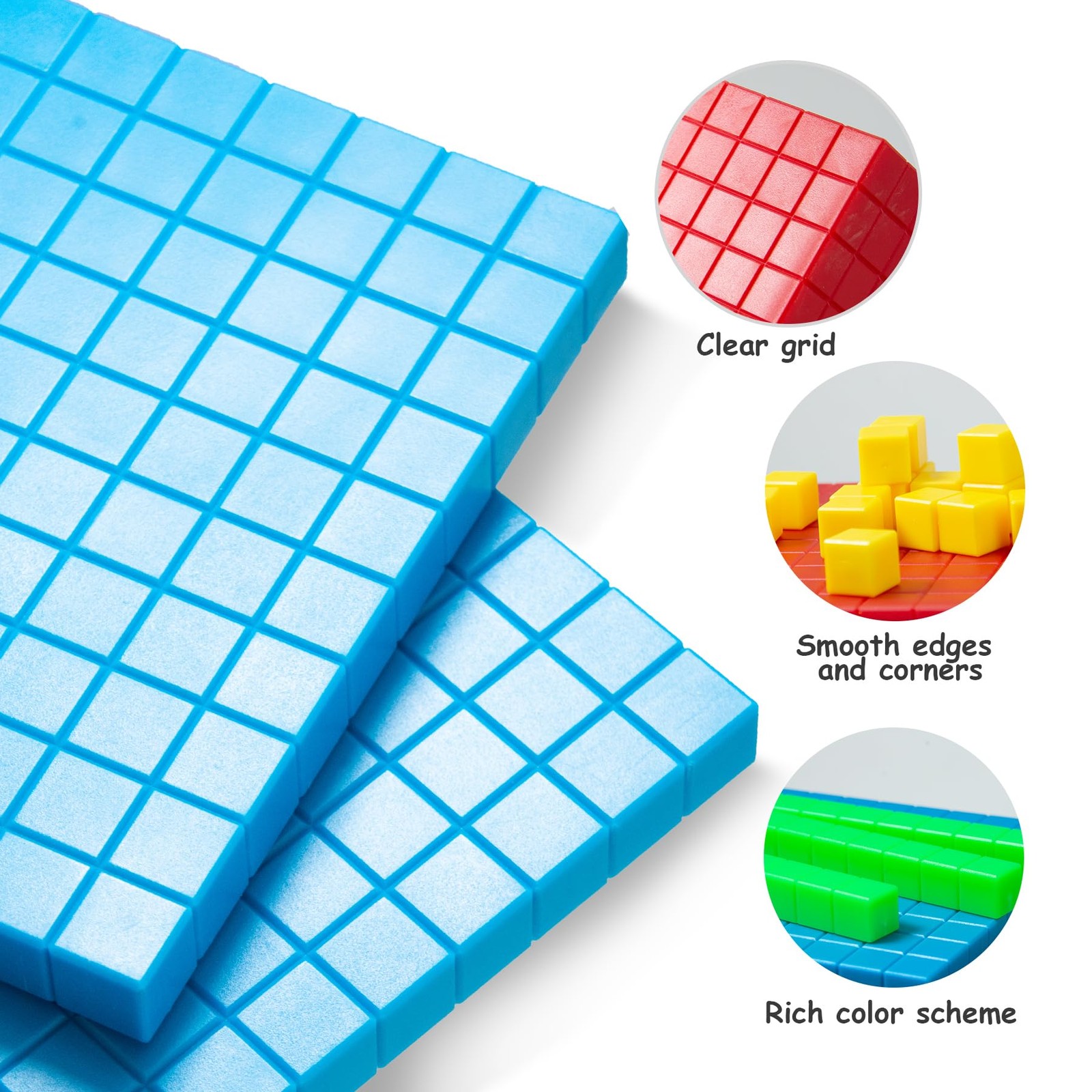 Math Manipulatives for Kids 133 PCS Base Ten Blocks with Place Value Chart