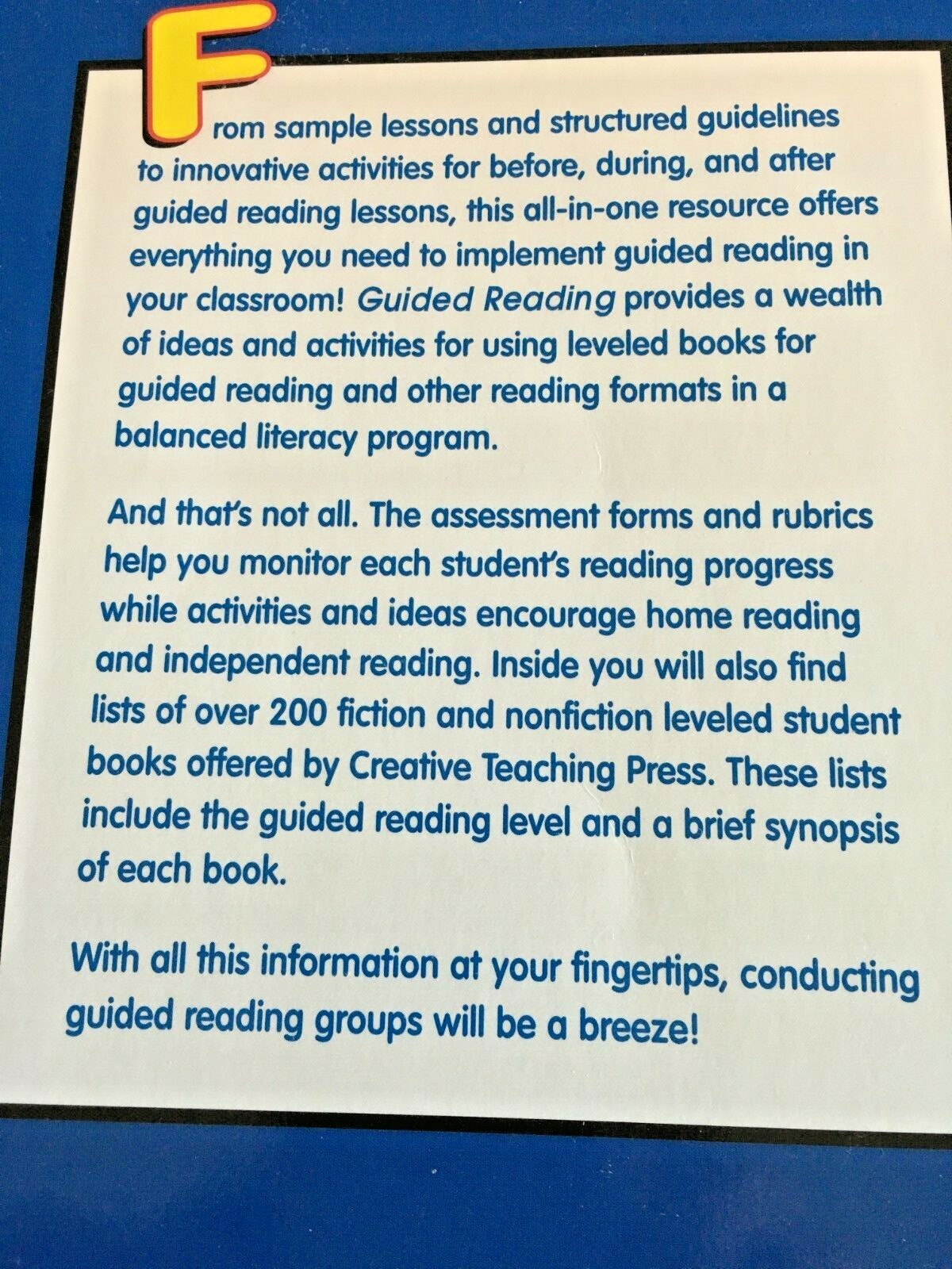 Lot 4: CREATIVE TEACHING PRESS GUIDED READING / LEARN TO READ & READ TO LEARN