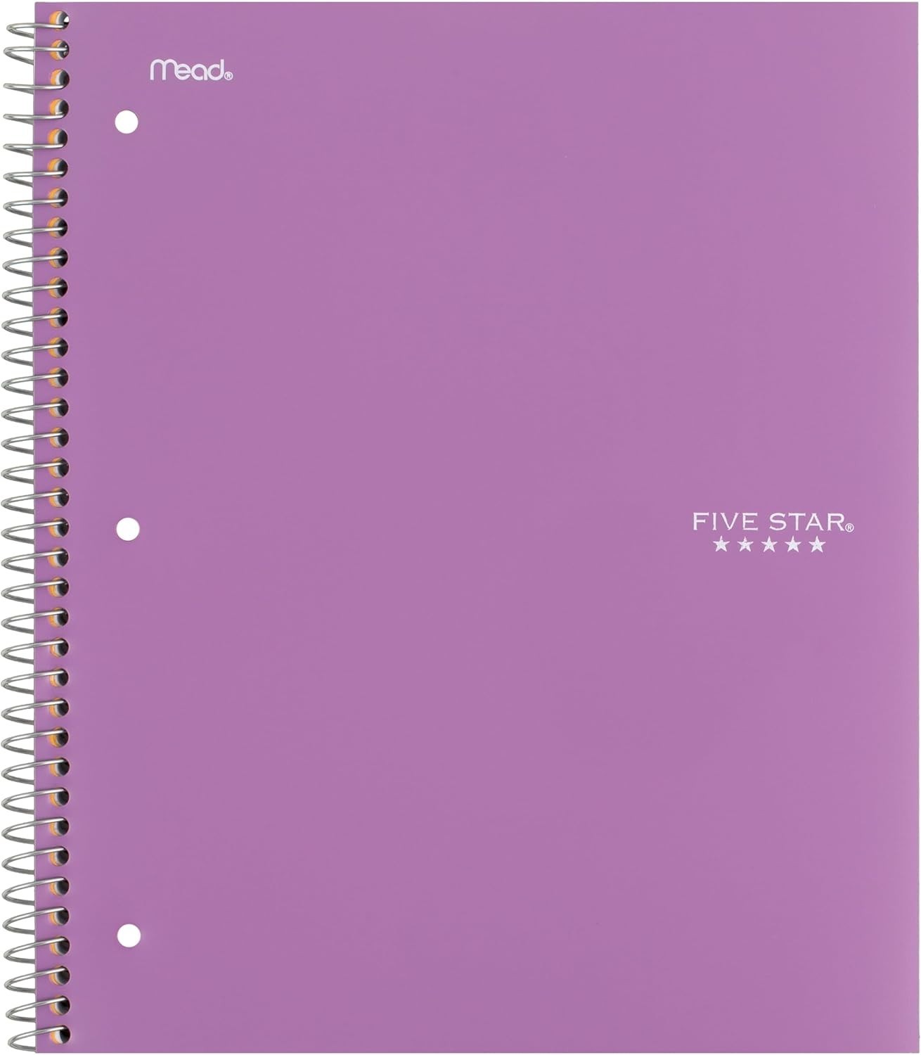 Amethyst Purple Spiral Notebook – 100 Wide Ruled Sheets, Water Resistant