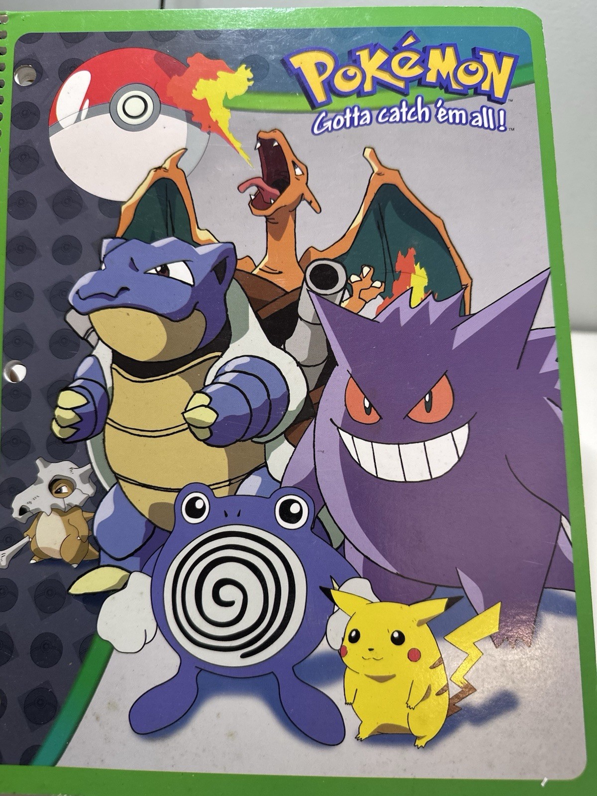 New Pokemon Nintendo 1998 Spiral Notebook Charizard Pikachu Blastoise Gengar