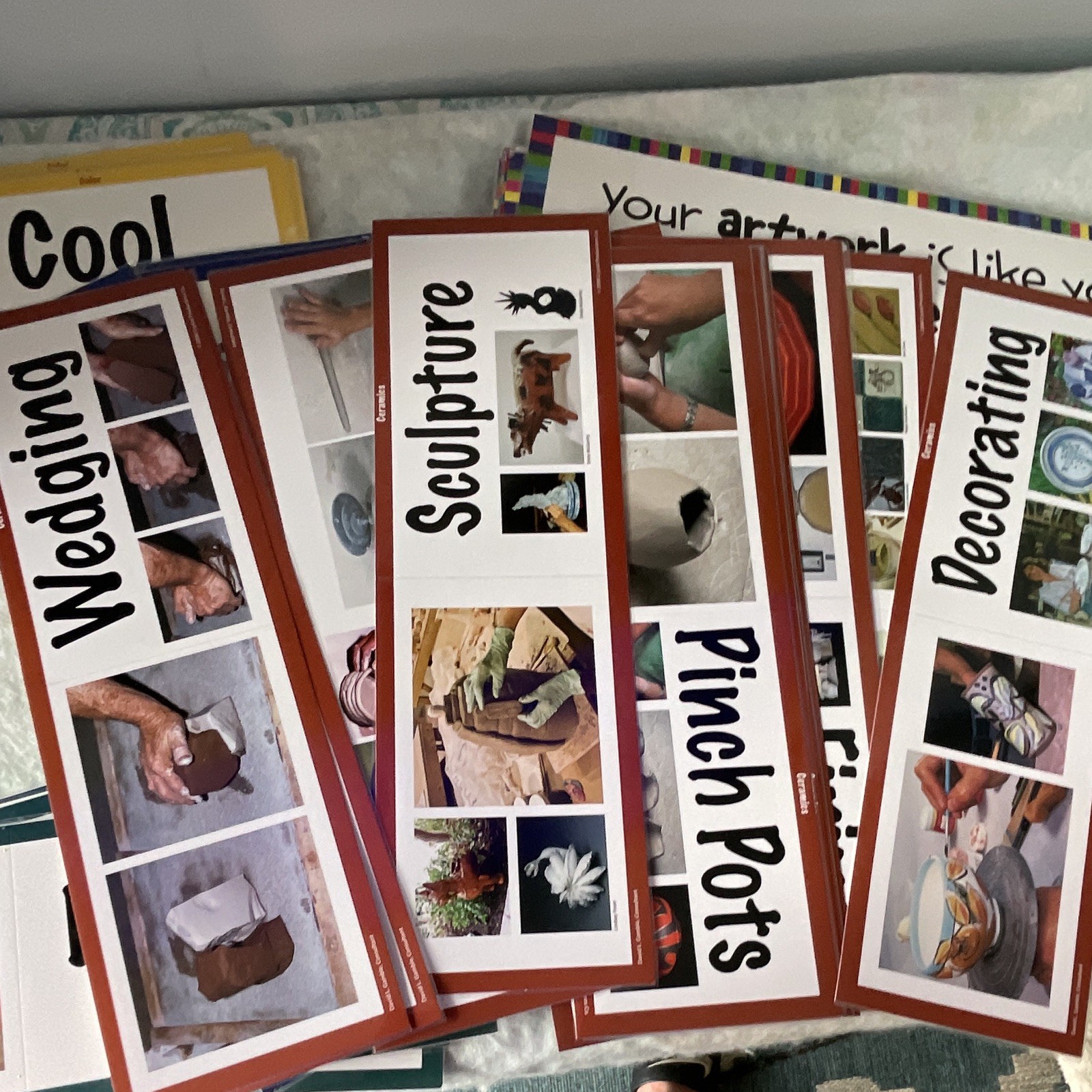 Art Educational Cards Set, Children’s Style, Multicolor Classroom Teaching