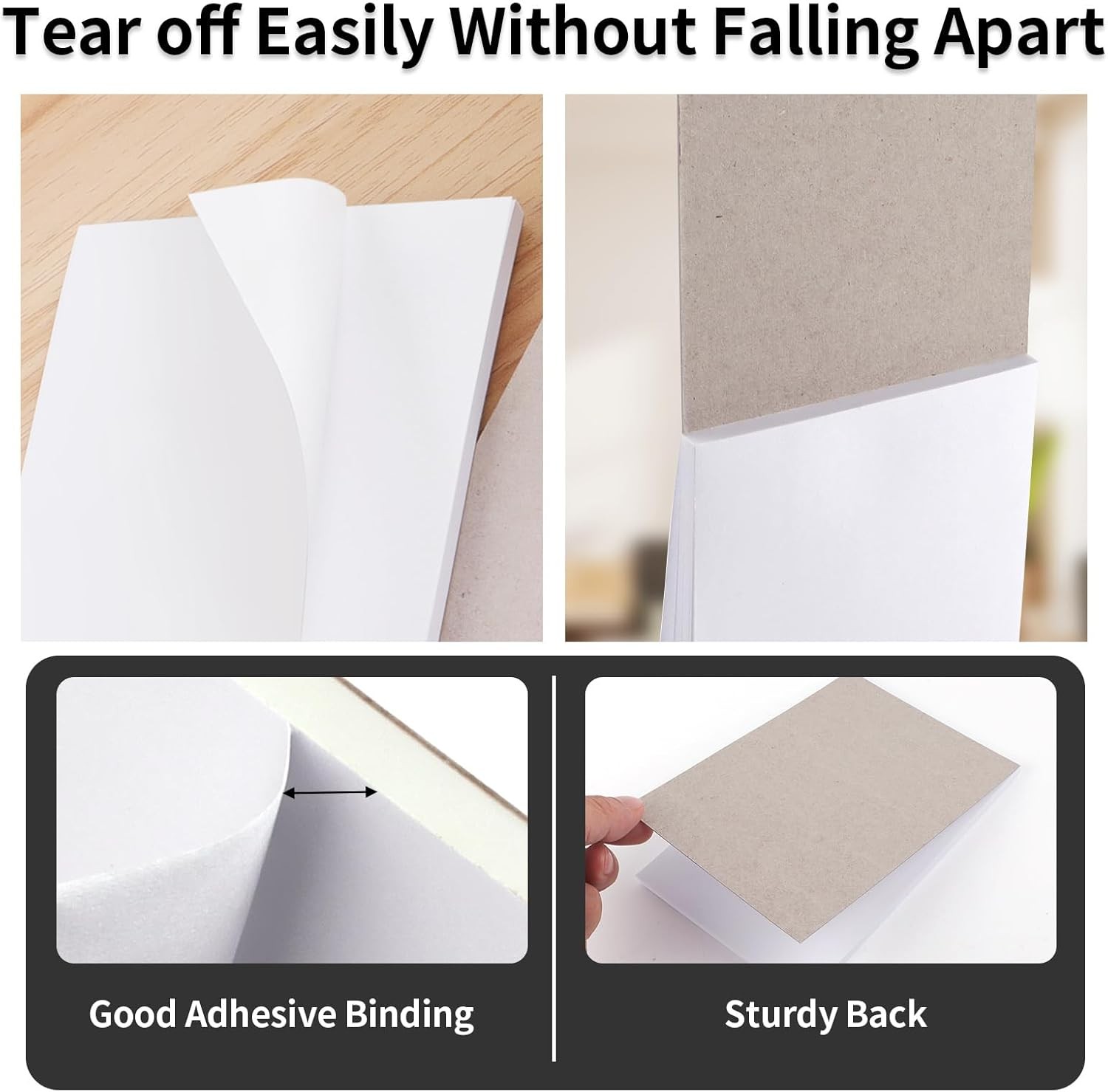Note Pads 3×5 In, 8 Pack Blank Notepad, White Scratch Pads for Writing,50 Sheets