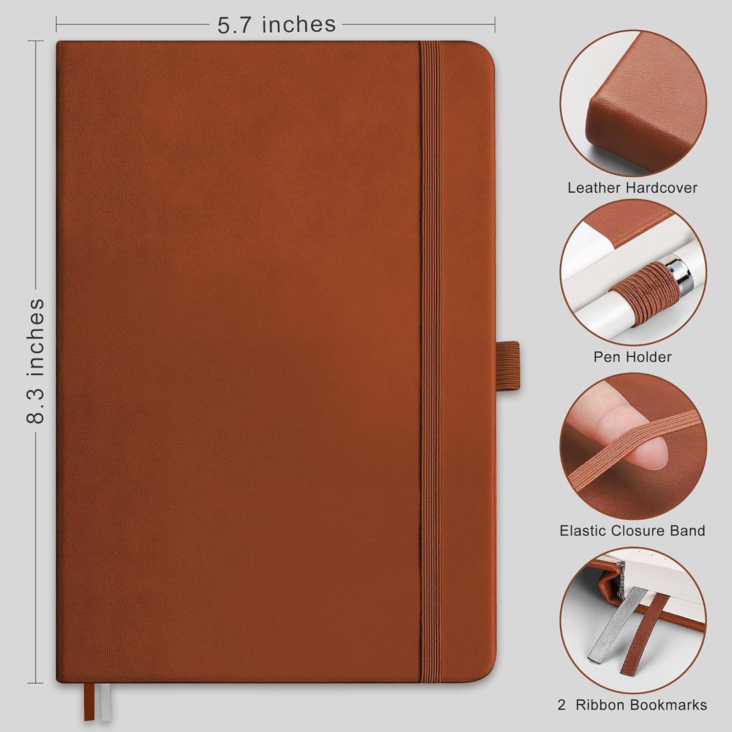 Graph Grid Paper Notebook, 2-Pack, 192 Pages per Pack, A5 Medium Size (5.7” X 8