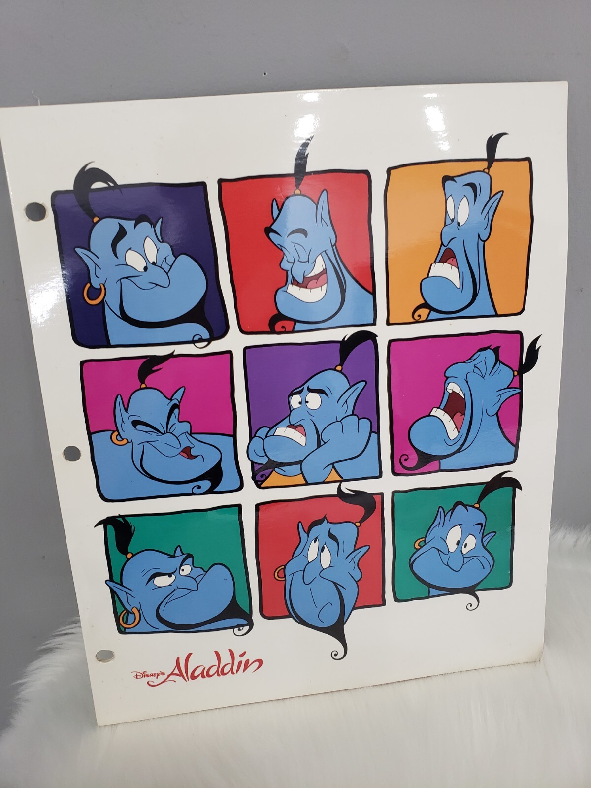 2 Vintage Disney Aladdin pocket folder school supplies USA Made 1990s