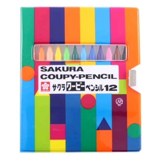 SAKURA COUPY-PENCIL 12 Colors Set with Case New Made in Japan School Art Supply