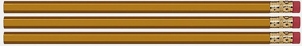 36 Gold Hexagon #2 Pencil, Eraser. Non toxic- USA Made- ExpressPencilsTM