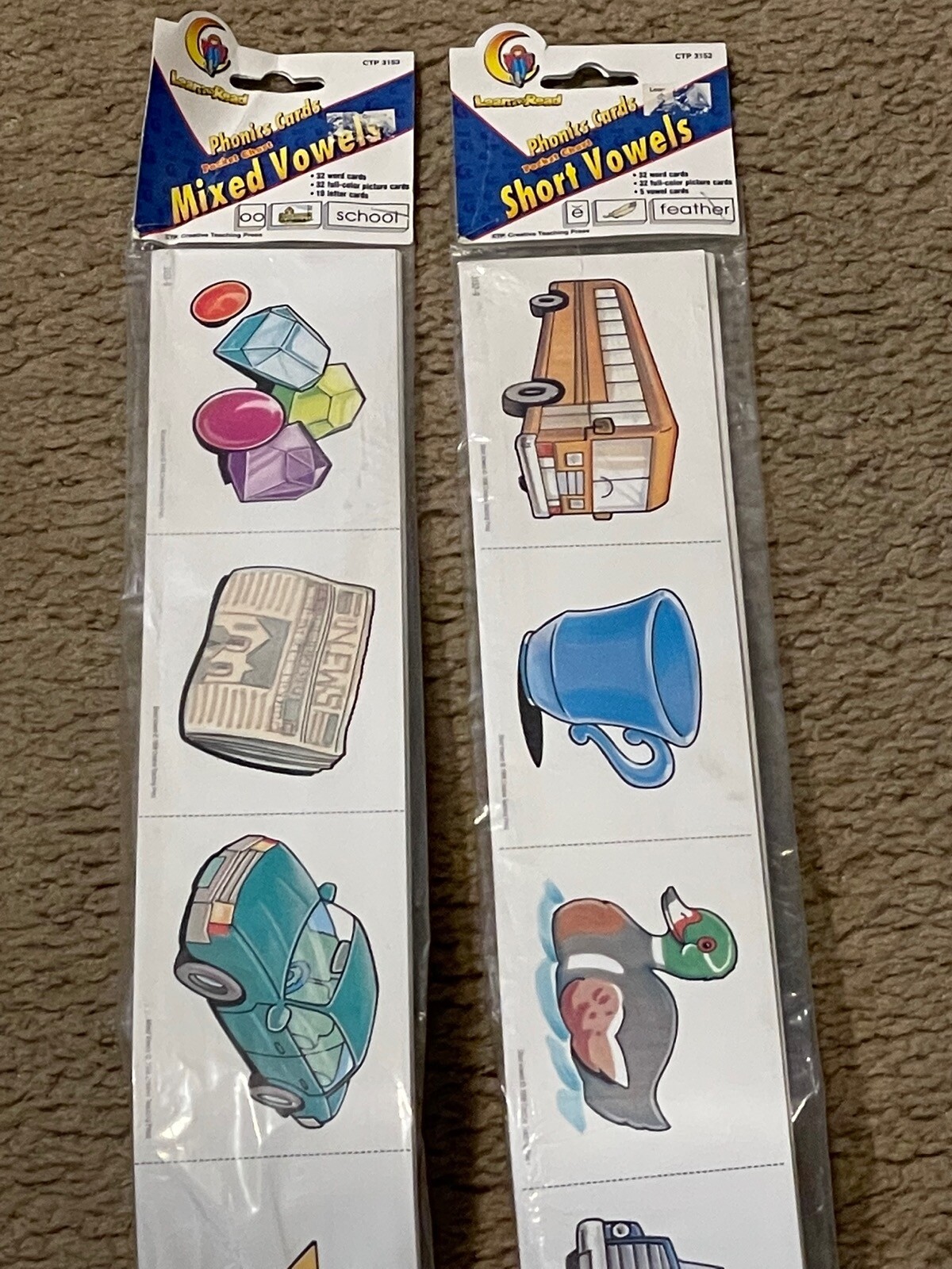 New Learn to Read Phonics Cards Pocket Chart Mixed & Short Vowels Class Border