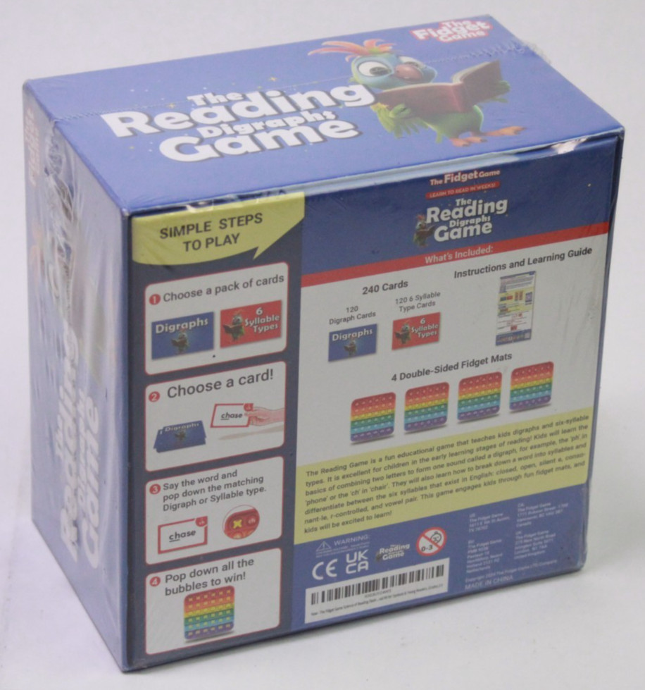 The Fidget Game Learn to Read in Weeks Flash Cards Popping Mats Digraphs Game