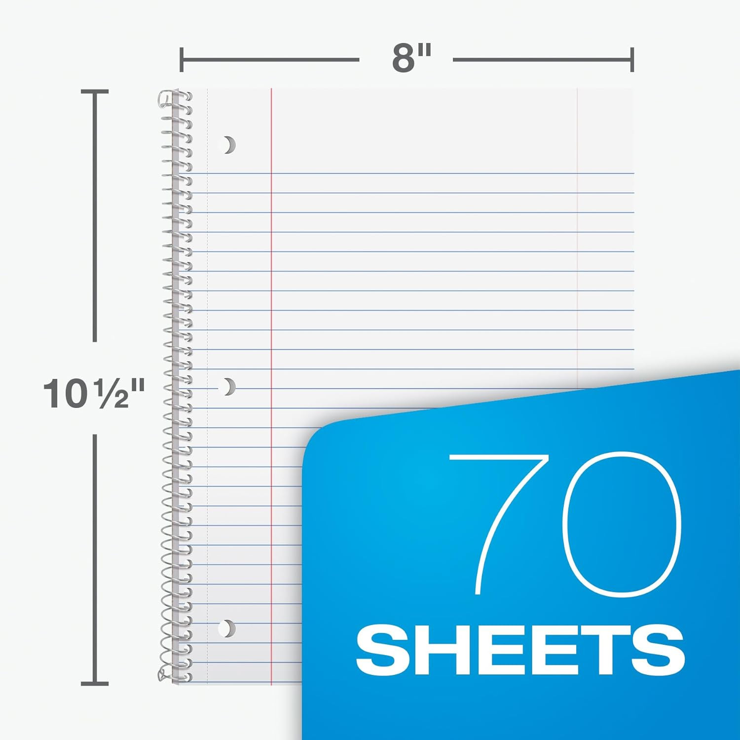 Oxford Spiral Notebook, 6 Pack, 1 Subject, Wide Ruled Paper, Notebooks for Schoo