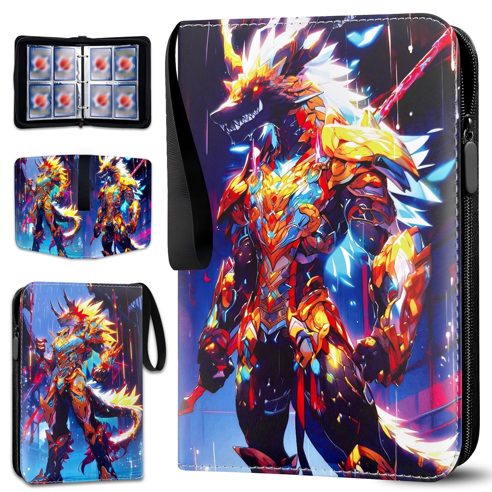 Protective Trading Card Albums – 4 Pocket Double Sided Collection Binder for …