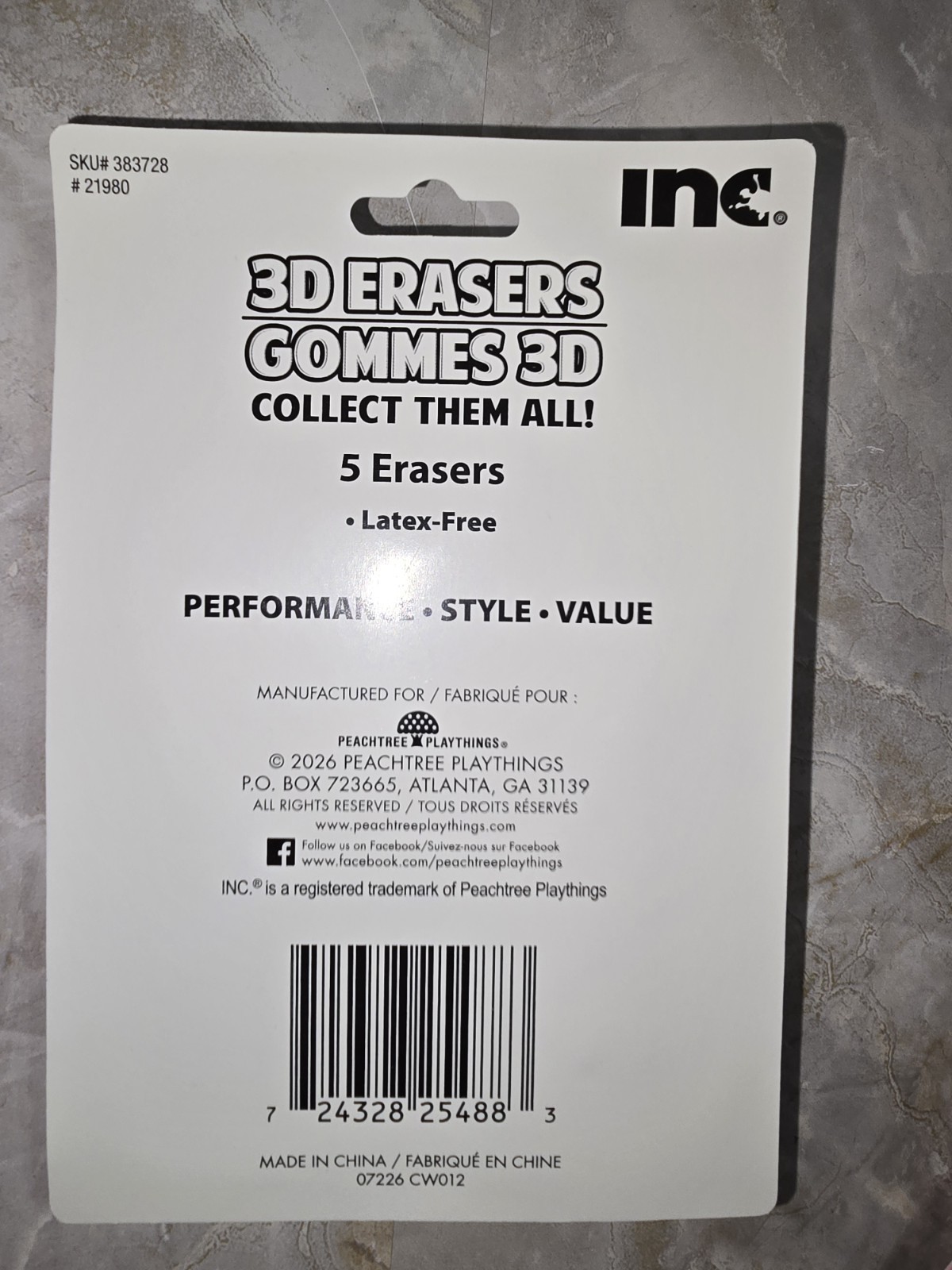 Lot of 2 INC 3D Eraser Sets Sports & Space Themes 10 Total Erasers New
