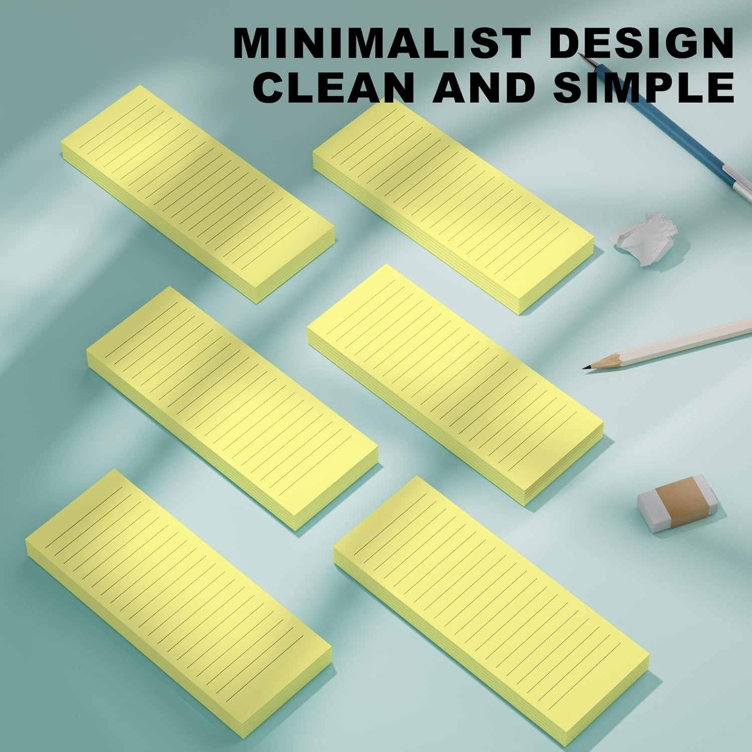 Magnetic Notepads Note Pads for Fridge with Full Magnet Back, 180 Sheets Colored