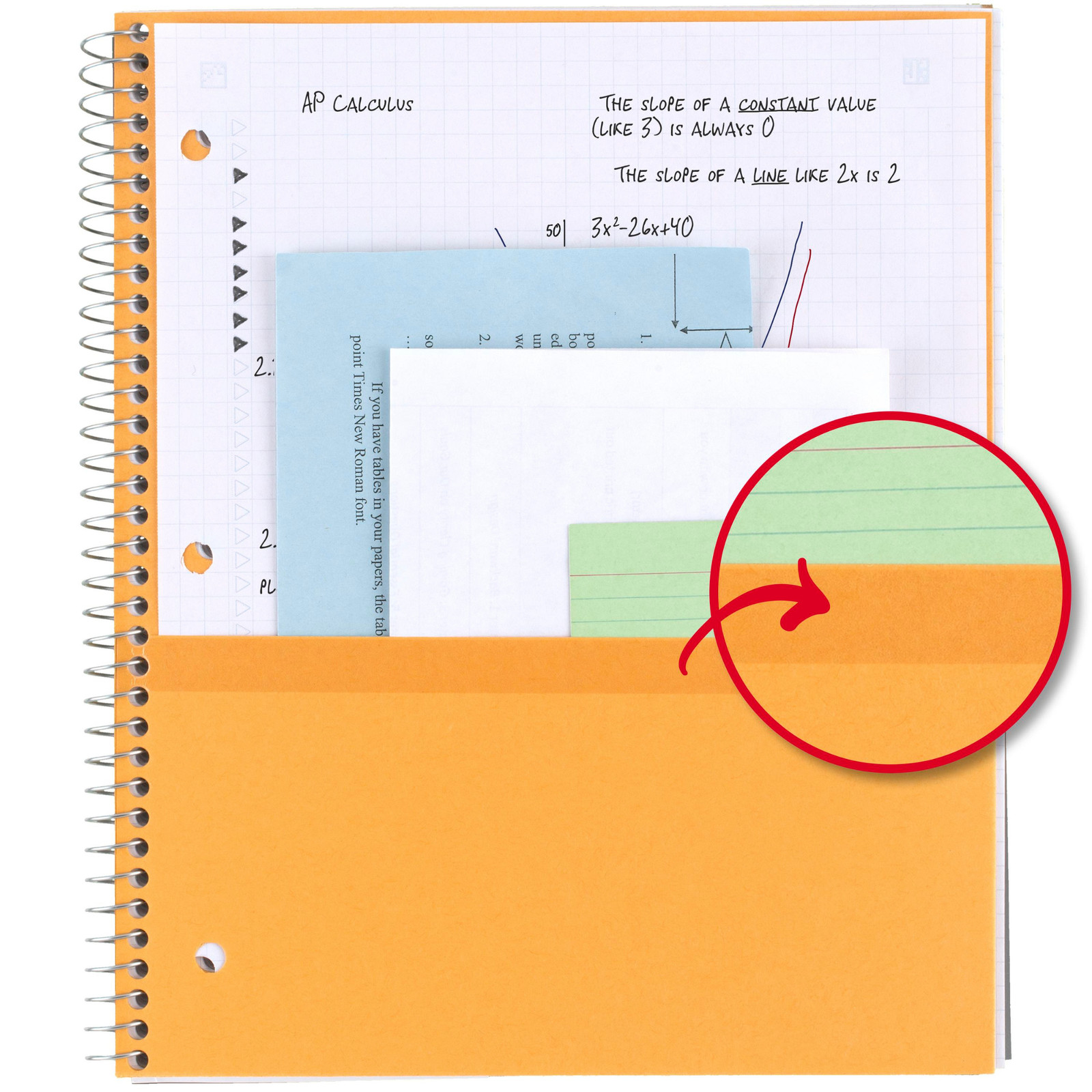 Five Star 1-Subject Spiral Notebook [Graph Ruled]: 8-1/2 in. x 11 in. (Grey)