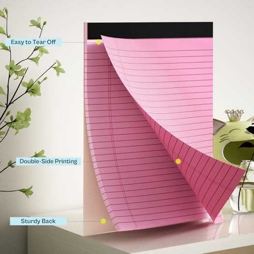 4 Pack Legal Pads 8.5 x 11 Note Pads 8.5 x 11 Notepad 8.5 x 11 Micro Pink