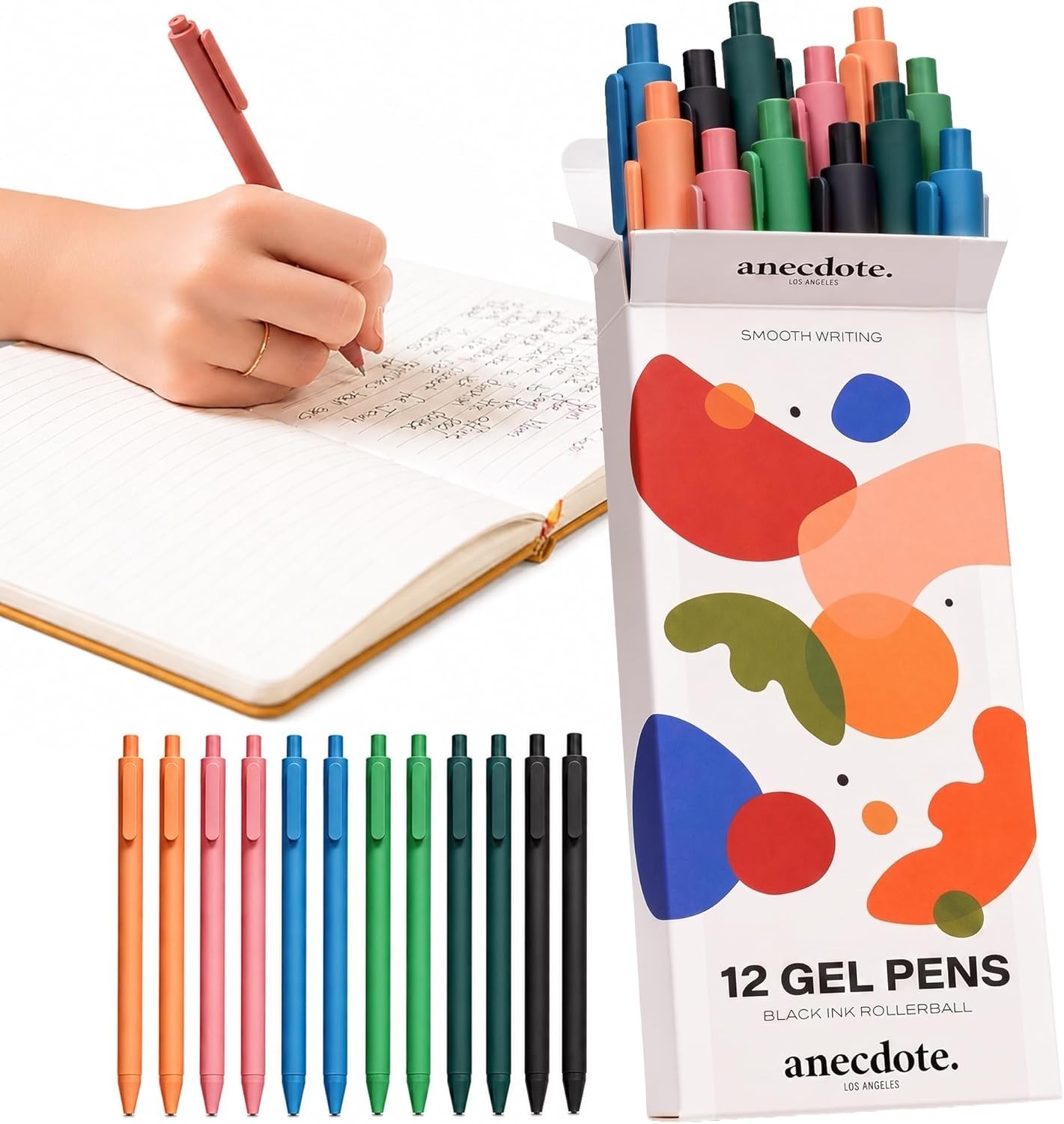 Lined Notebook Journal Ruled & Lined Pages, Hardcover, A5 with 12 Gel Pens