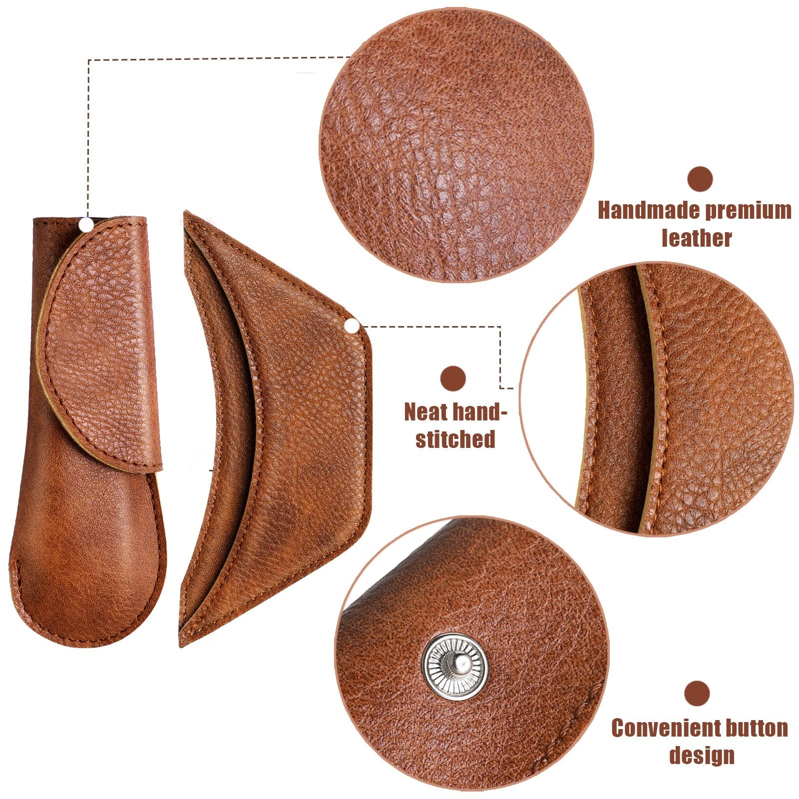 Skillet Handle Covers Cast Iron Pan PU Leather Sleeve Hot Holder Kitchen Grip 6p