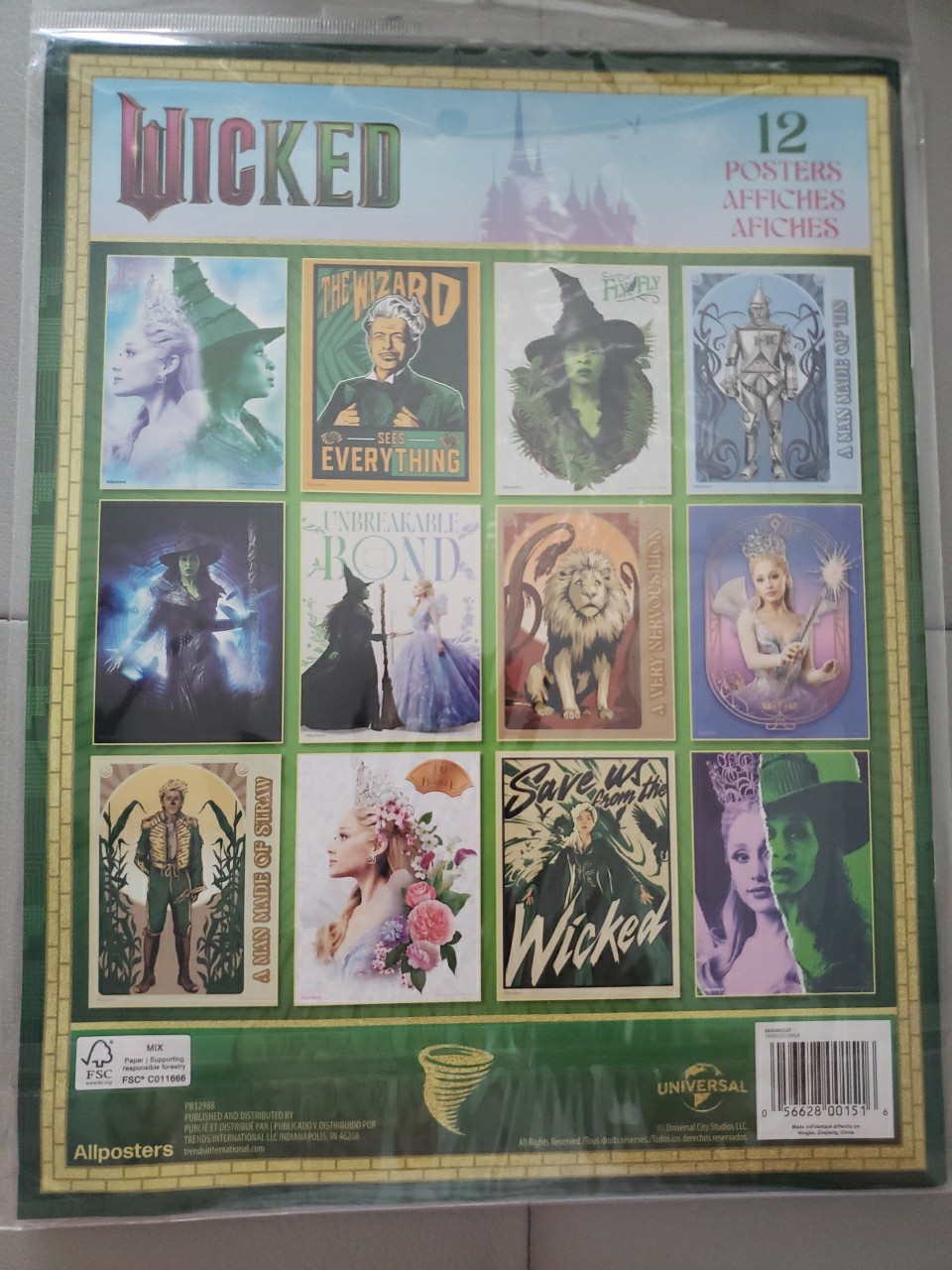 New Universal Movie Wicked 2026 Unbreakable Bond 12 Poster Book 11 X 9 Inches