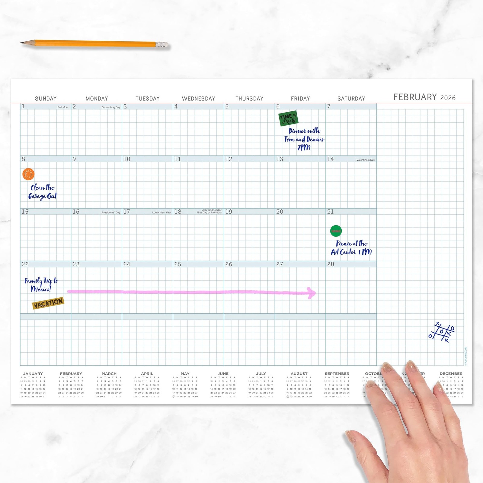 TF Publishing 2026 Professional Medium Desk Pad Monthly Blotter Calendar – 12…