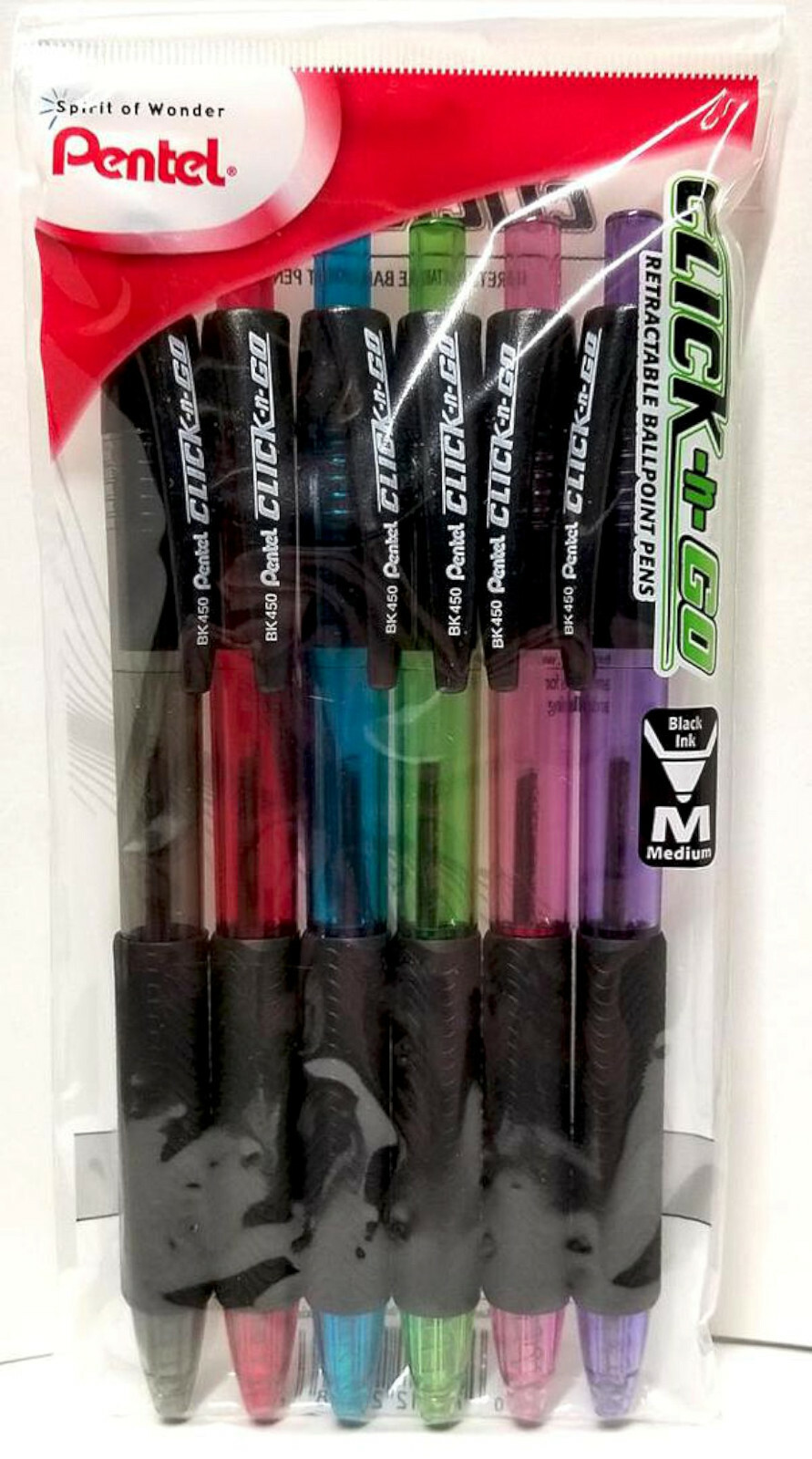 NEW Pentel Click-N-Go 36-COUNT Lot 1.0mm Retractable Ballpoint Pens BLACK INK