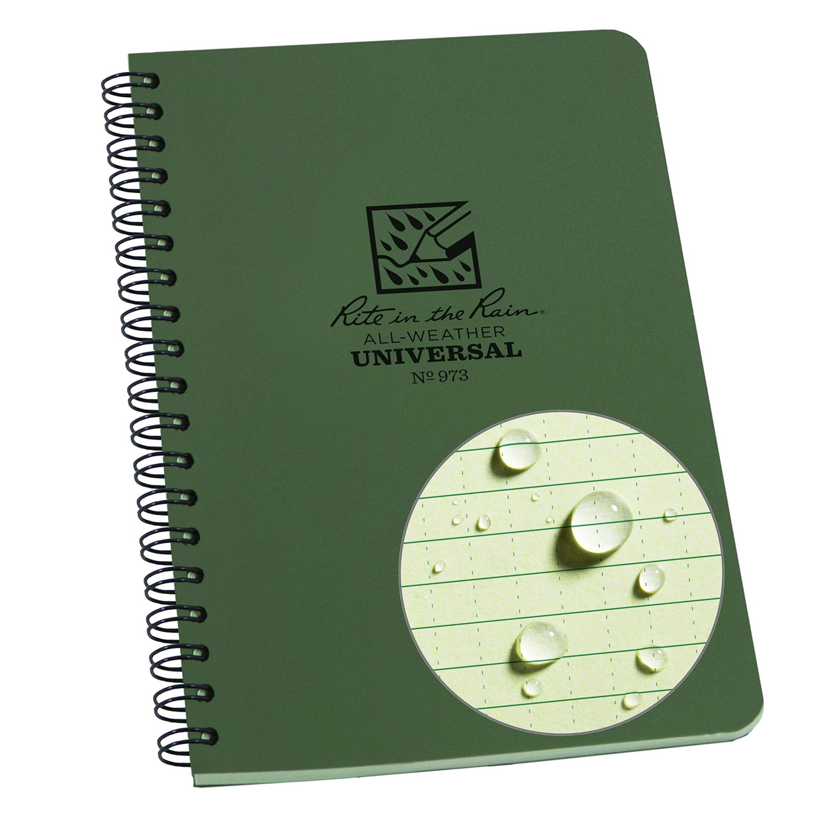 Rite In The Rain Weatherproof Side Spiral Notebook, 4.625″ x 1 Pack, Green