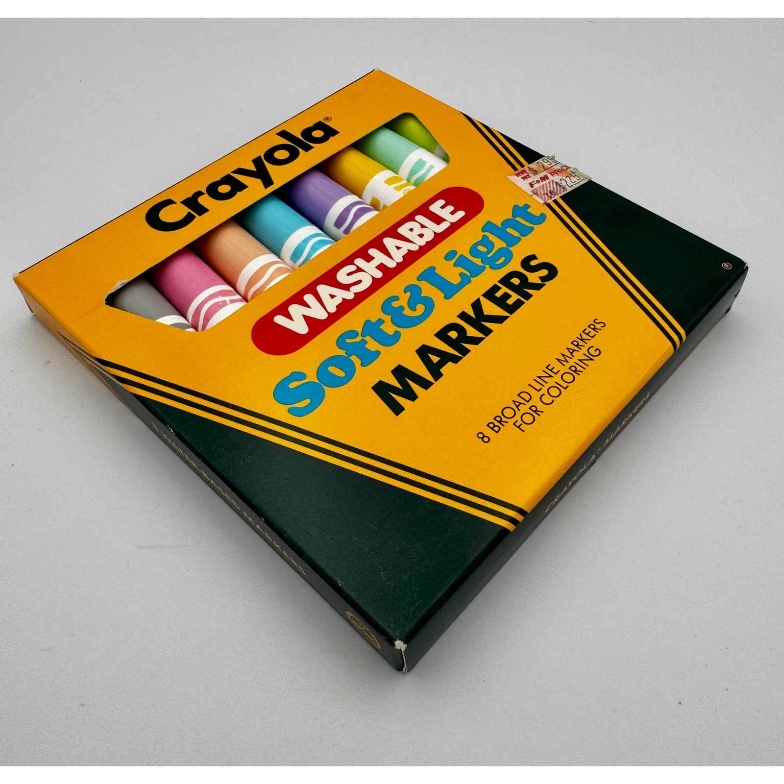 Vintage 1987 Crayola Soft & Light Washable Markers 8 Pack Broad Line NOS Dried