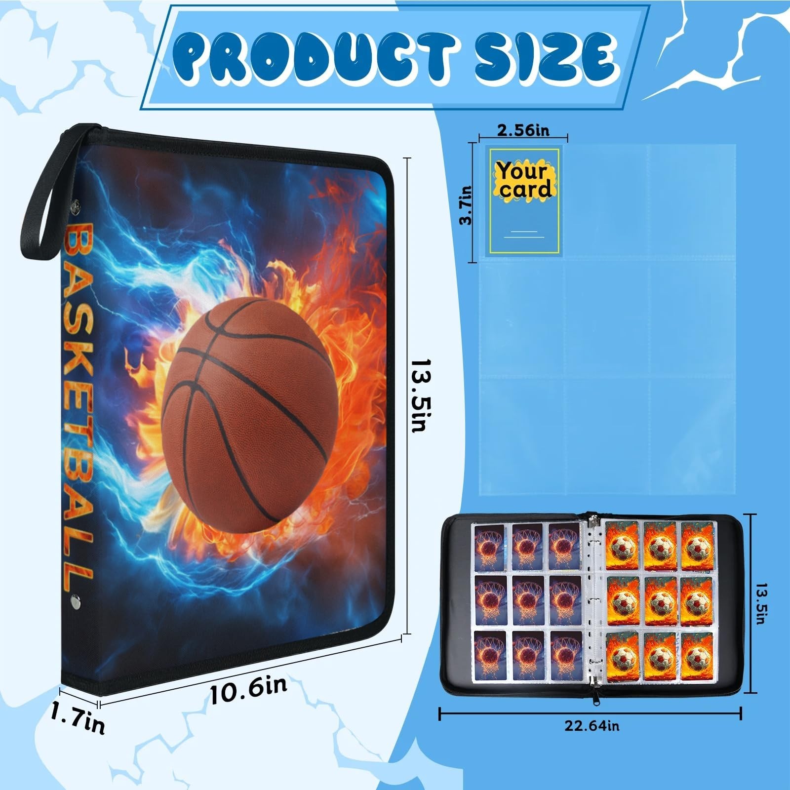 9 Pockets Trading Card Binder – 900 Double Sided Pockets Trading Card Binder …