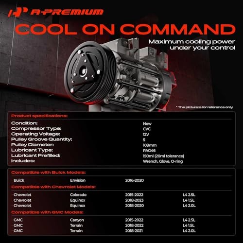 A/C Compressor with Clutch Compatible with Chevrolet Equinox 2018-2023,