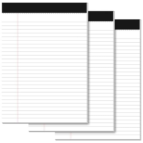 Legal Pads 8.5 x 11 Writing Pads, 3 Pack Note Pads 8.5×11 Wide Ruled White 3