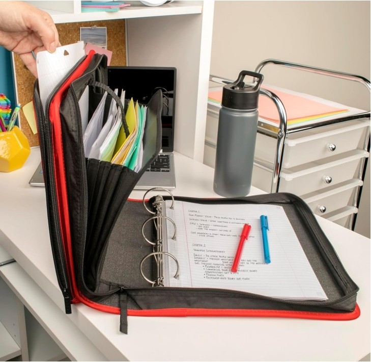 Five Star Zipper Binder, 2 Inch 3-Ring Binder with Round Rings, 5-Tab Expanding