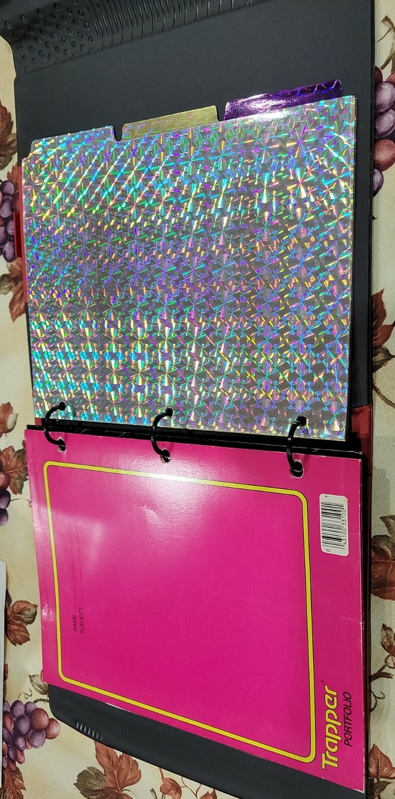 Vintage Mead Trapper Keeper Notebook Butterfly Water Lily 29096 with FOLDERS ETC